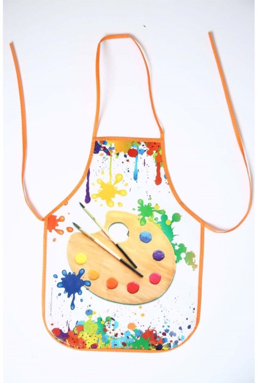 Kids Artist Apron, Paint Splash Design, Child Size Art Smock for Crafts